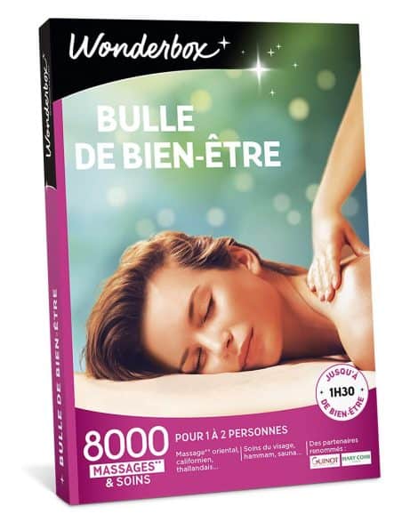 Wonderbox – Coffret cadeau – Moment de détente – Un large choix de massages, soins du visage et du corps, hammam et bain aux huiles pour 1 à 2.