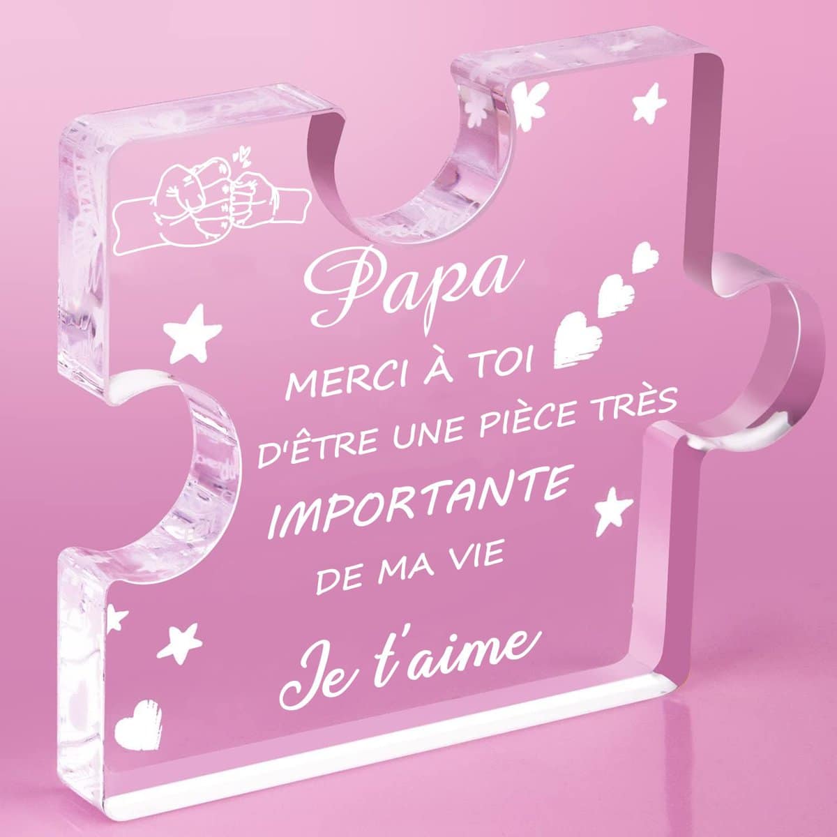 FANAOREN Cadeau Papa, Cadeau Fete des Peres, Gravure Acrylique Bloc Puzzle, Cadeau Anniversaire Papa, Cadeau pour Papa, Cadeau Anniversaire Homme, Cadeau Noel Papa, Cadeau Saint Valentin Homme