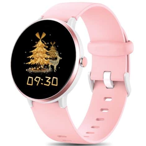 Montre intelligente pour enfant, avec étanchéité IP68, suivi d’activité, modes sportifs, podomètre, cardiofréquencemètre, moniteur de sommeil (rose).