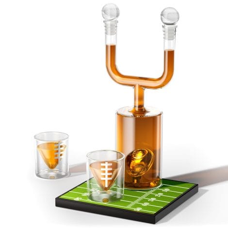 Ensemble carafe whisky avec verres gravés, cadeau de Noël unique pour homme passionné de whisky et de football.