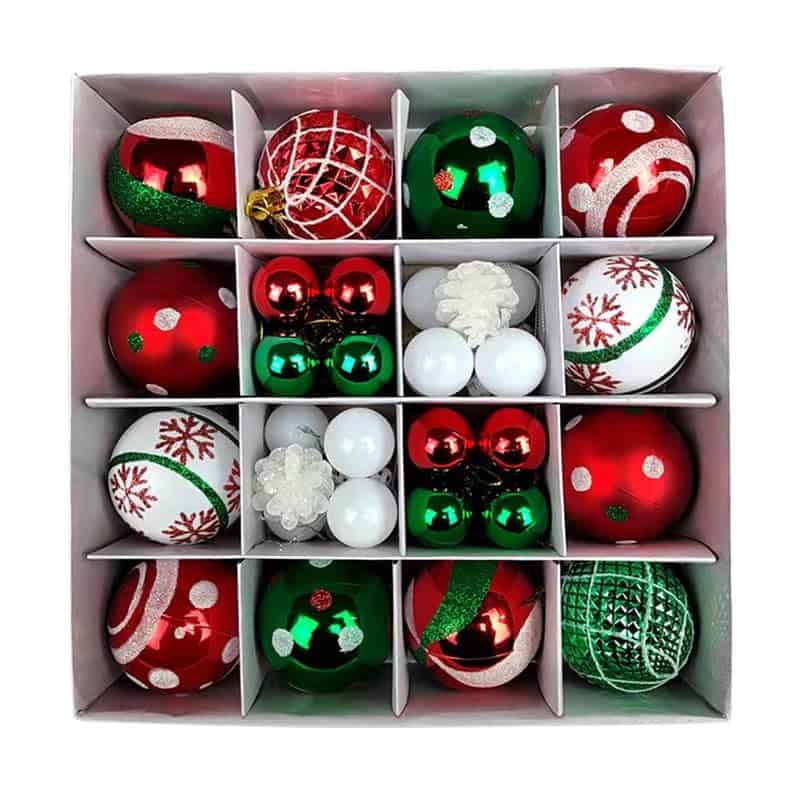 Litthing 42 Pcs de Boule de Noel, Boules de Noël en Plastique Incassable Decoration Noel, Décoration Noel Sapin, pour Décorations de Noël Intérieure ou Extérieure, Deco Noël Paillette Brillant