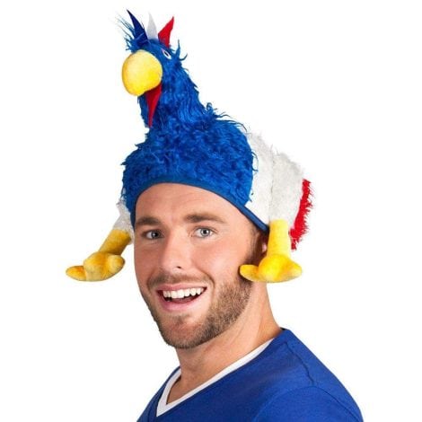 Boland 62021 – Chapeau Fan Poule Tricolore : accessoire festif pour carnaval ou fête à thème française.