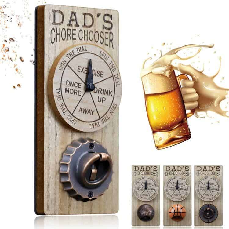 Ouvre Biere Mural, Magnétique Ouvre Bouteille Mural en Bois, Jeu Decapsuleur Biere, Convient pour La Maison, La Cuisine, Le Jardin, Cadeau pour Homme, Papa (2)