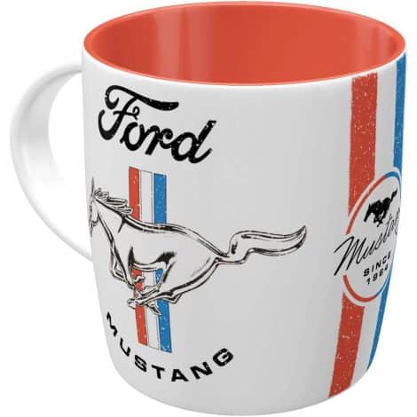 Tasse à café rétro Ford Mustang : cadeau idéal pour les passionnés de voitures, en céramique vintage, capacité 330 ml.