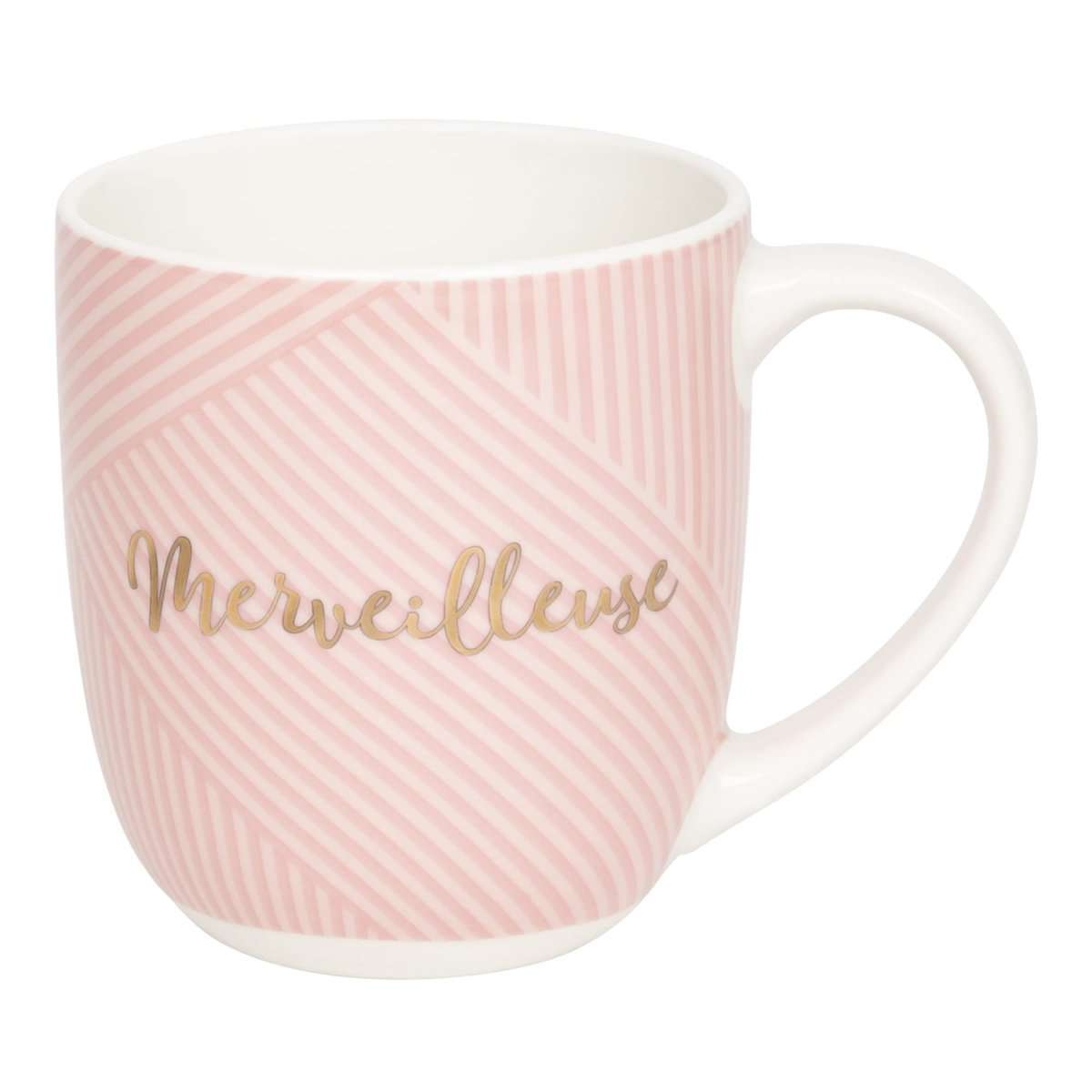 DRAEGER PARIS | Mug rose en céramique "Merveilleuse" | Mug original Idée Cadeau Meilleur Amie, Copine, Sur, Maman, Mamie | Mug café avec coffret Cadeau