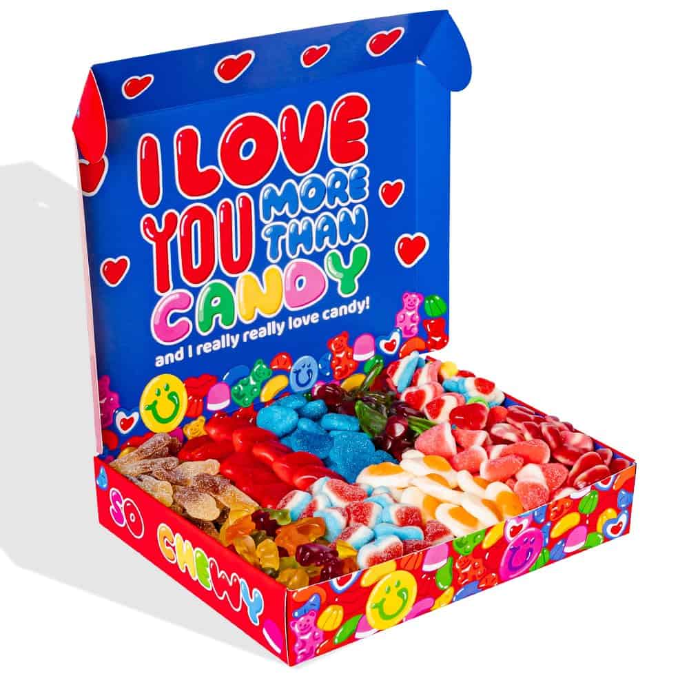 Wunnie box by American Uncle – Idee cadeau homme, coffret cadeau femme original pour anniversaire, Saint Valentin | boîte à bonbons de Saint Valentin de 1 kg.