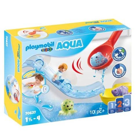 Toboggan Aquatique et Animaux Marins Playmobil 1.2.3 – Pour apprendre en s’amusant avec les tout-petits de 18 à 36 mois.