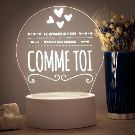 Lumière pour Maman avec message d’amour, pour la Fête des Mères, son anniversaire ou Noël – idée cadeau original.