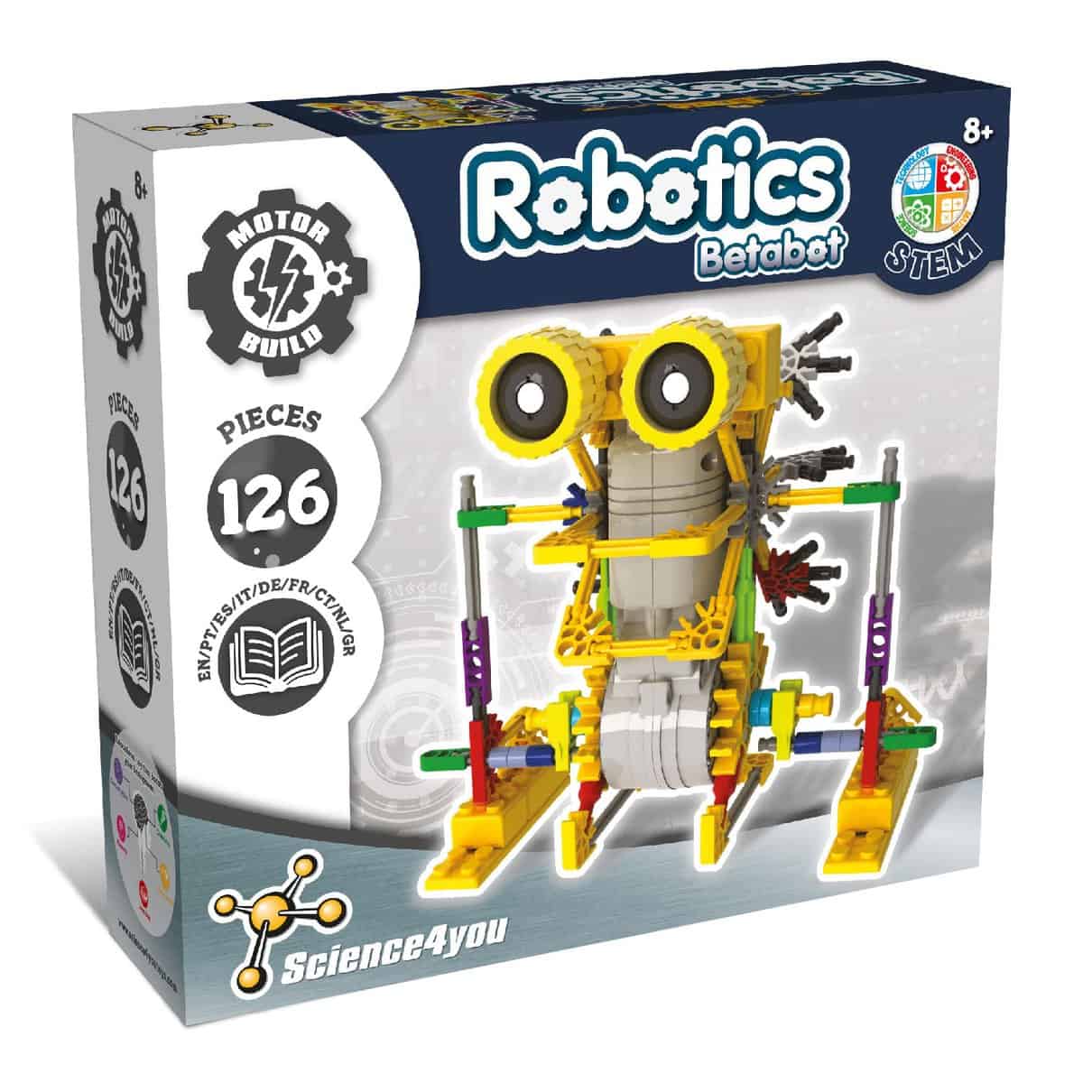 Science4you Betabot, Robot pour Enfant - Kit Robot à Construire de 126 pièces - Monter un Robot Jouet pour Enfants, Jeux de Construction et Cadeaux pour Garçon et Fille 8+ ans