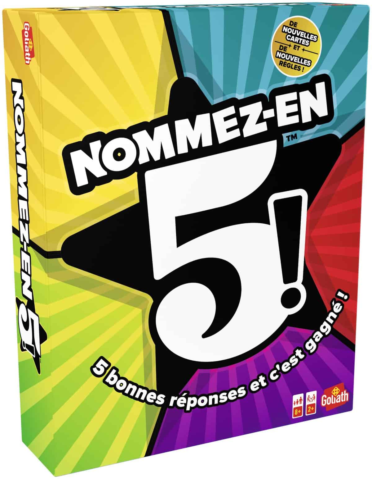 Nommez-En-5! - Jeu de Société Délirant dès 12 Ans - Jeu de Rapidité : A Vous De Trouver Vite 5 Réponses Seul ou en Equipe - A Jouer En Famille ou Entre Amis - A Partir de 2 Joueurs