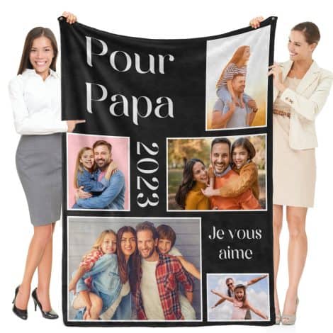 Couverture photo personnalisée avec texte, idée cadeau pour homme, pour l’anniversaire du papa.