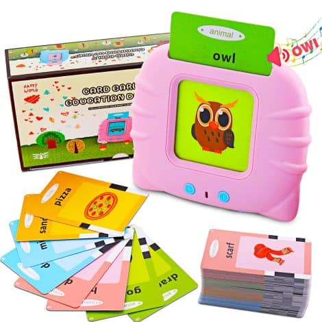 Jouets interactifs pour tout-petits avec cartes flash parlantes, cadeau d’anniversaire éducatif pour enfants de 1 à 6 ans.