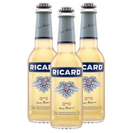 Pack de 3 bouteilles de RICARD, célèbre Pastis de Marseille, apéritif anisé – 7,5%, 25cl.