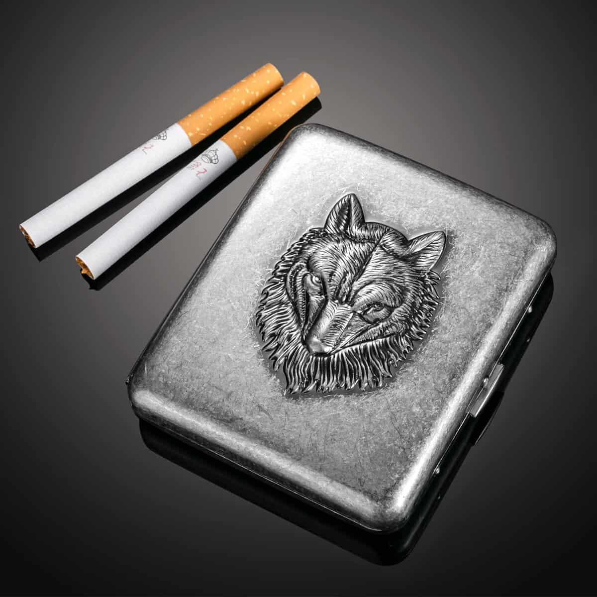 Vintage homme argent étui à cigarettes métal rétro boîte à cigarettes hommes femmes antique étui à cigarettes 20 cigarettes case acier inoxydable étuis à cigarettes pour hommes femmes boîte