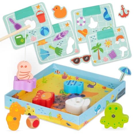 Jeu Éducatif de Pêche Magnétique en Bois Nene Toys pour Enfants dès 2 Ans – Cadeau 2 3 Ans