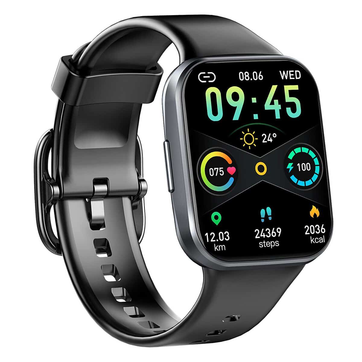 uaue Montre Connectée Femme Homme Smartwatch 1.69" HD Montre Sport avec Podometre Moniteur Sommeil Cardiofréquencemètre SpO2 25 Modes Sportifs Etanche IP68 Intelligente Bracelet Connecté pour Android iOS