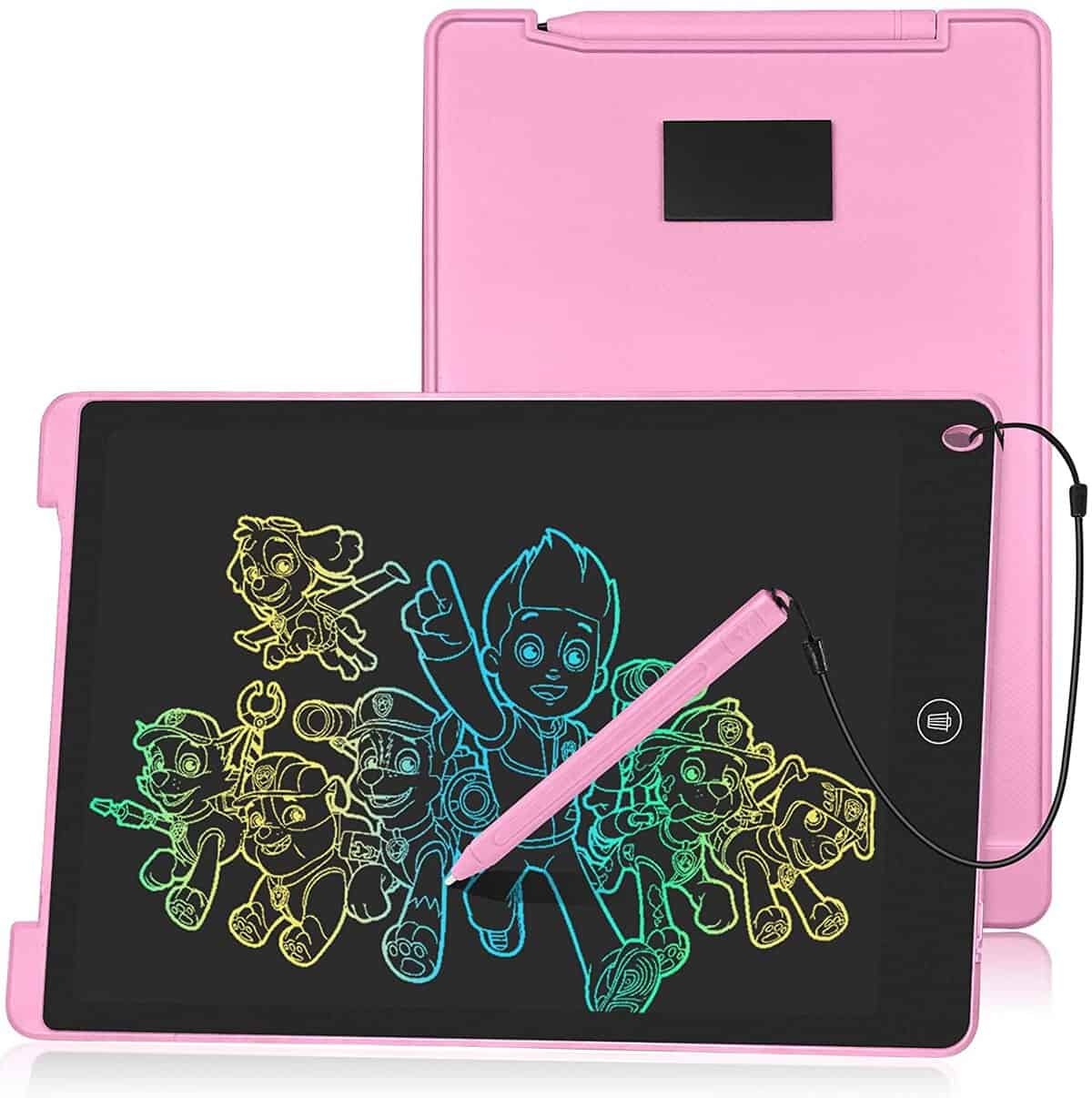 HOMESTEC Jouet Enfant Fille Cadeau, pour Filles de 2, 3, 4, 5, 6 Ans, Tablette a Dessin Enfant 12 Pouces, Jouets éducatifs Effaçables pour Tout-Petits, Jouets pour Noël, Nouvel an, Anniversaire,Rose