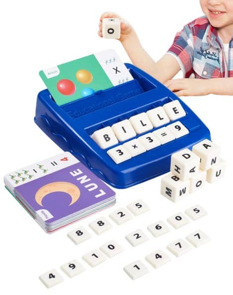 Jeu éducatif pour enfants de 3 à 8 ans : apprendre à lire et à écrire en français. Cadeau parfait pour enseigner l’orthographe et les mathématiques.