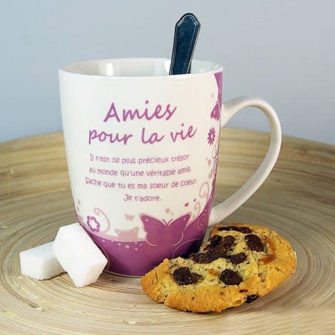 Mug d’amitié pour la vie, Mriaiz Mug cadeau pour tes meilleures amies.