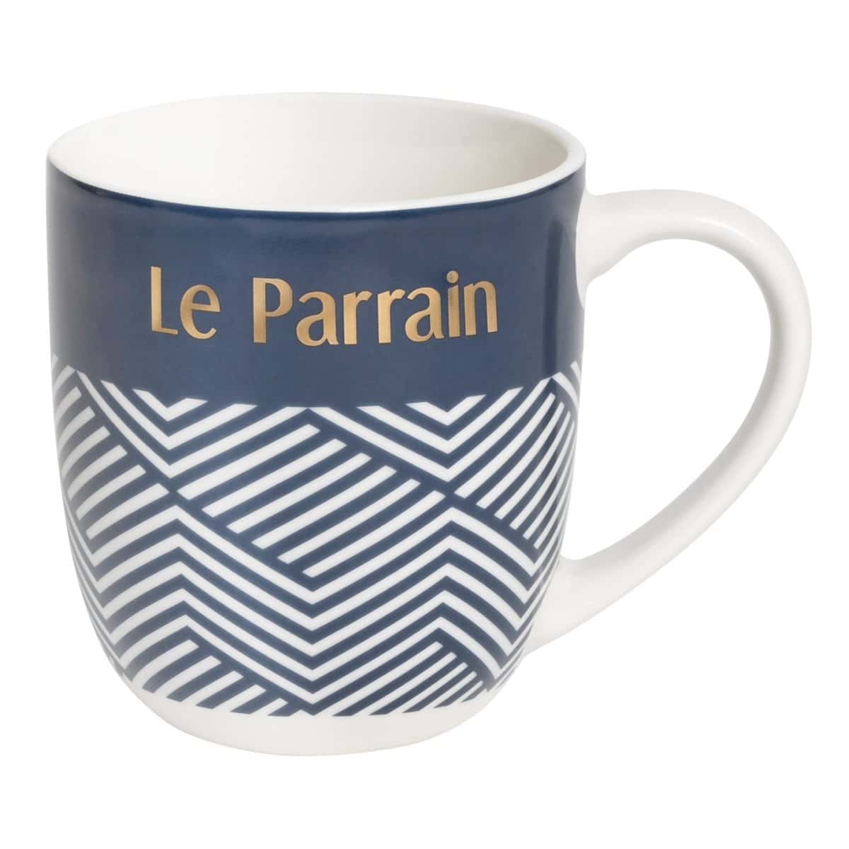 DRAEGER PARIS | Mug bleu en céramique "Le Parrain" | Mug original Idée Cadeau Demander Parrain, Naissance, Ami | Tasse à café avec coffret Cadeau