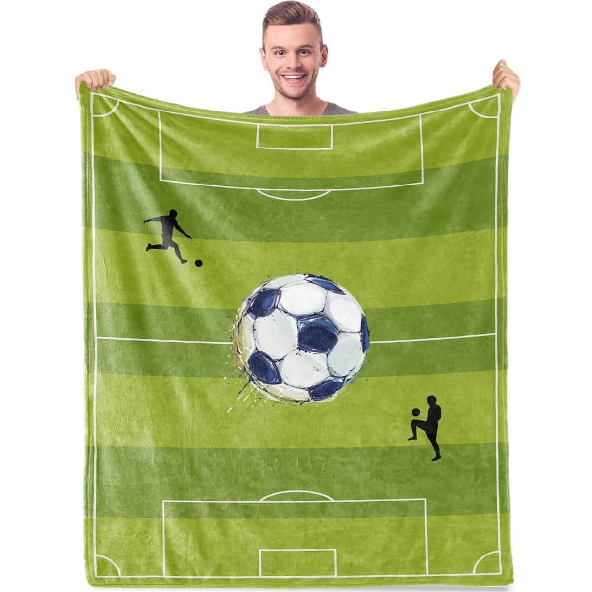 Couverture de football en flanelle douce pour garçons et hommes, cadeau pour fans de sport, enfants et adultes, cadeau d'anniversaire, de remise de diplôme, de fête des enfants, 101,6 x 127 cm