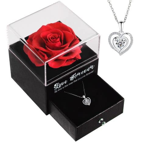 Coffret cadeau romantique pour femme : Rose éternelle sous cloche, idée parfaite pour Saint-Valentin, anniversaire, Noël !