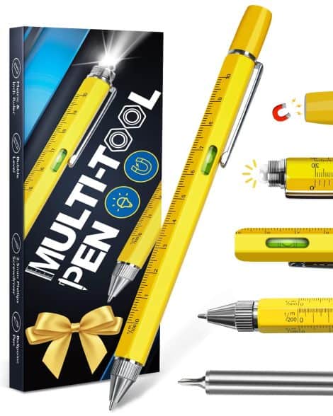 Stylo Multifonction unique pour homme – Calendrier de l’Avent masculin avec gadgets insolites, pratique pour cadeau de Noël, anniversaire, et plus.