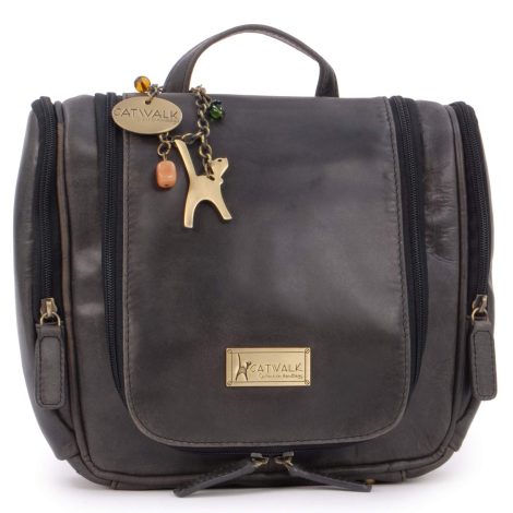 Sac de voyage en cuir véritable, noir, pour femmes de la collection Catwalk – Maisie.