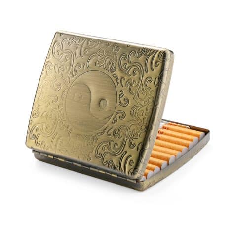 Boîte à cigarettes rétro en acier inox, 20 cigares, avec boîte cadeau. Idéale pour hommes et femmes.