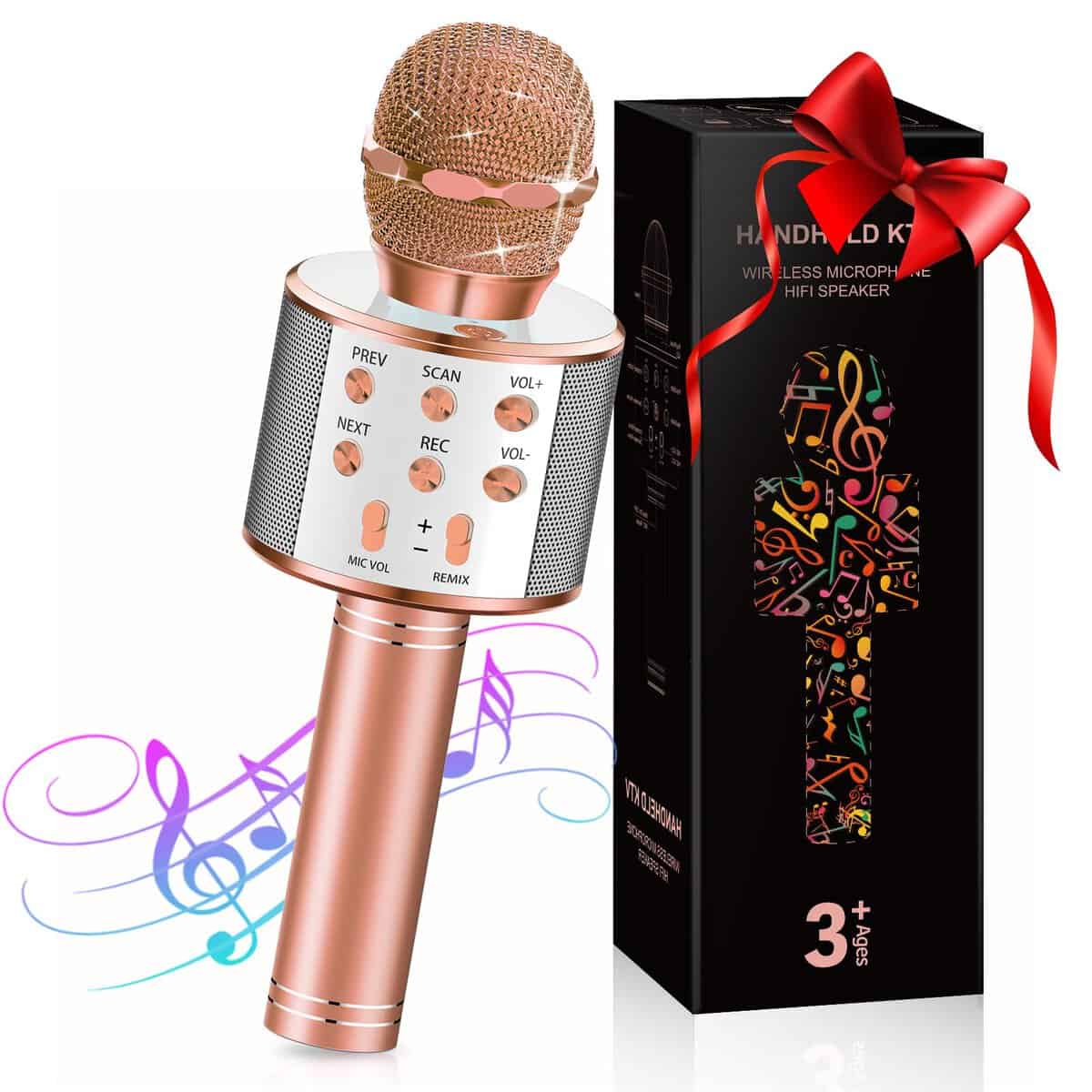 GeschenPark Jouet Fille 4-12 Ans,Microphone Karaok sans Fil Jouet Enfant 4-12 Ans Jouets pour Fille de 5-11 Ans Microphone pour Enfant Cadeaux pour Fille 3-12 Ans Cadeau de Noël Enfants 2023