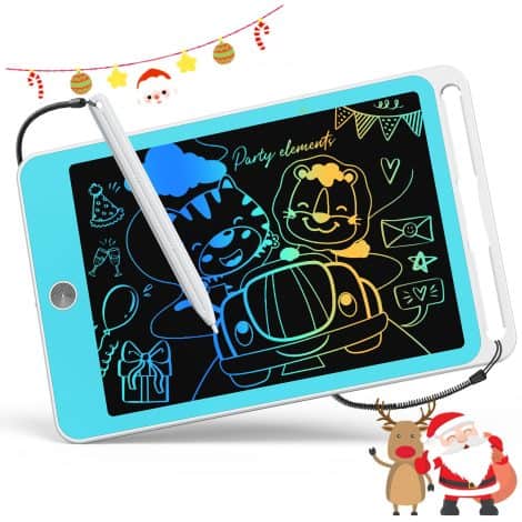 Tablette d’écriture pour enfants ORSEN : jouet éducatif d’anniversaire et de Noël de 8.5 pouces, blanc bleu.