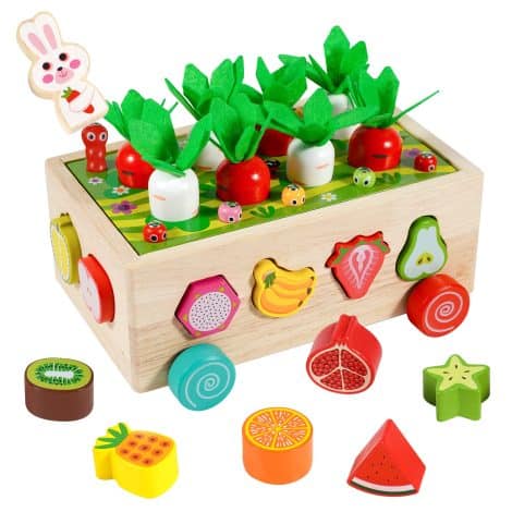 Kiztoys Jeu de Ferme en Bois Montessori pour Enfants, dès 1 an. Jouet éducatif & ludique, cadeau idéal 1-5 ans.