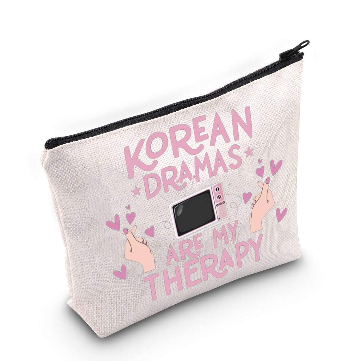 WZMPA Trousse de maquillage dramatique coréen K-Drama - Cadeau pour les amateurs de drames coréens Are My Therapy K-Drama - Sac à fermeture éclair pour femmes et filles, Drames coréens, Coupe