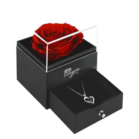 LAC Coffret Rose Éternelle avec Bijoux : Cadeau Original et Utile pour Anniversaire, Noël, Saint-Valentin maman.