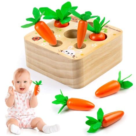 Ensemble de jouets en bois Comius Sharp : carottes d’assemblage, tangrams, blocs modèle – cadeaux éducatifs Montessori pour enfants.