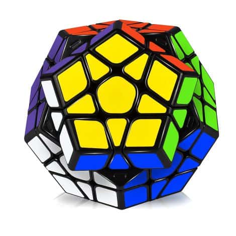 JQGO Megaminx Speed Cube 3×3, Dodecahedron Cube Magique Rapide avec Autocollant PVC, Facile à Manipuler (Noir).