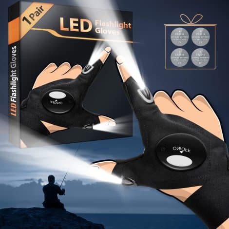 Coffret de Noël pour homme unique – cadeau original pour papa, père, grand-père. Utile et amusant – gants LED festifs.