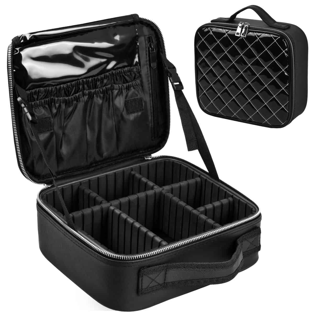 Trousse de Maquillage Voyage Vanity Case Boite Rangement Maquillage Malette Maquillage Professionnel Cosmétique Boite a Maquillage Beauty Case Vanity et Trousses à Maquillage avec Compartiments (Noir)