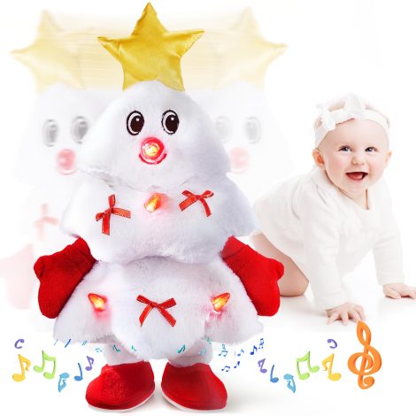 Poupée en peluche interactive de Noël pour enfants, jouet éducatif et décoratif, cadeau pour tout-petits.