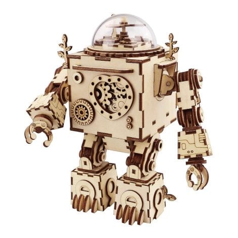 Kit Puzzle 3D Robot Musical TG714 de Think Gizmos : Maquette en Bois avec Effets Sonores, pour 12 ans+ .