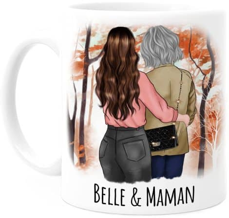 Tasse Personnalisable Cadeau Maman et Fille – Mug Original Pour Maman – 330 mL Céramique