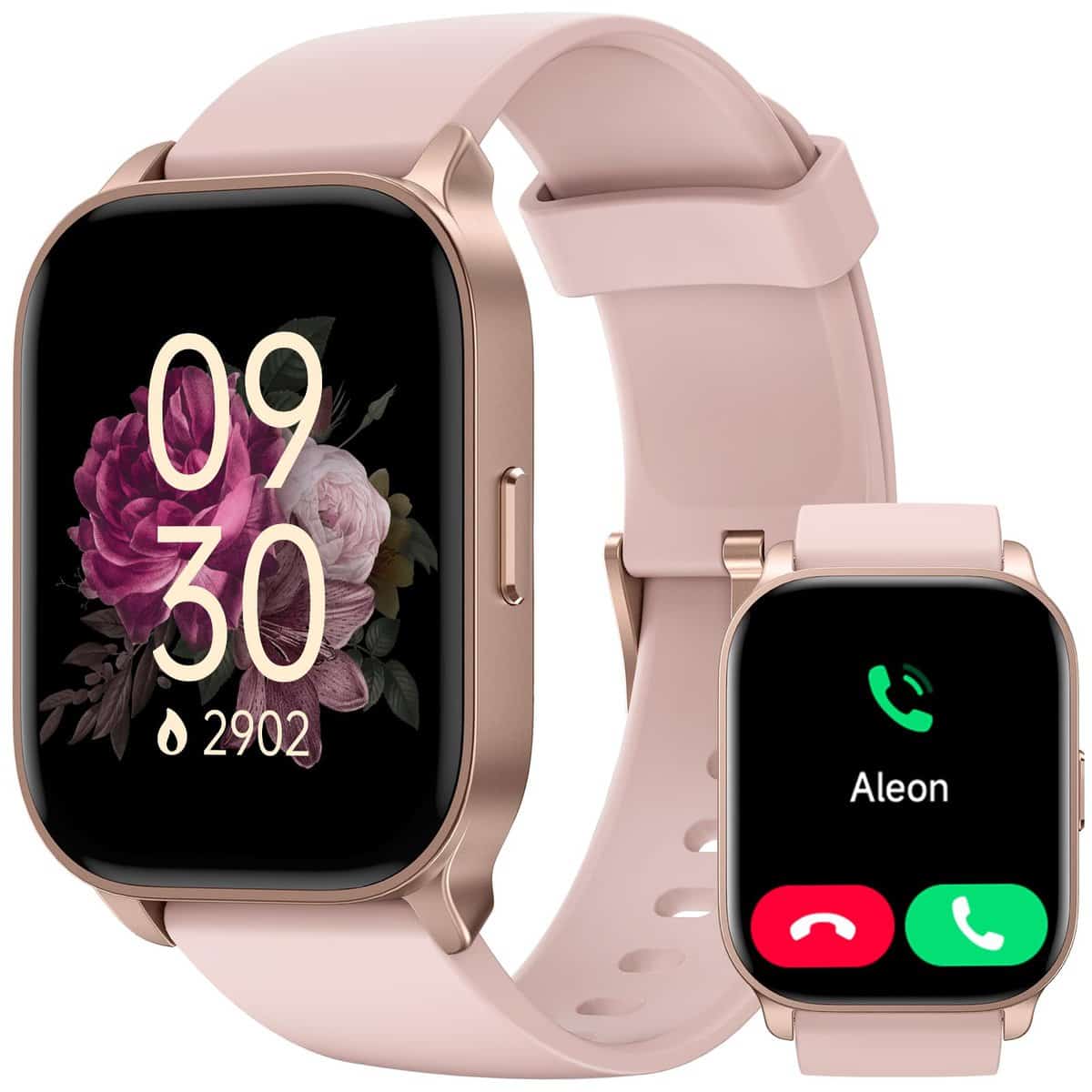 TOOBUR Montre Connectée Femme avec Alexa, Smartwatch avec Podometre, 100 Sports, Repondre/Passer Appel et cardiofrequencemetre, Suivi du Sommeil, Étanche IP68, Compatible iPhone Android