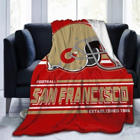 Couverture de football personnalisée Nmdswov San Francisco, pour les fans de tout âge, pour canapé, lit, chaise. (15 words)