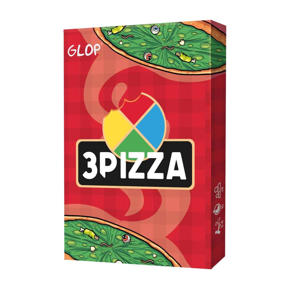 Glop 3Pizza - Jeux de Société pour Enfant et Adulte - Jeu de Carte à Jouer en Famille ou Amis - Dès 8 Ans - Jeux de Société Fun pour Tous- Jeu de Societe d’Ambiance - Parties de 10 Minutes
