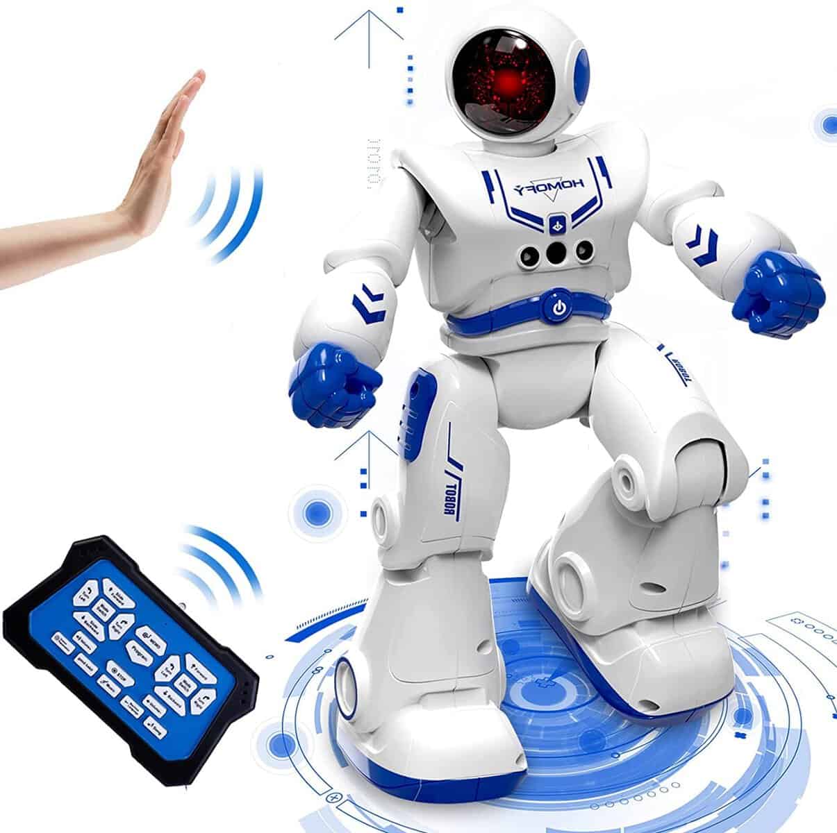 Robot Jouet Garcon 8 Ans Robot Enfant Programmable avec RC, Robot Intelligent Geste ContrôLe,Chant Et La Danse,Rechargeable Robot Jouet Cadeau d'anniversaire de noël pour garçon de 9 10 11 12 ans