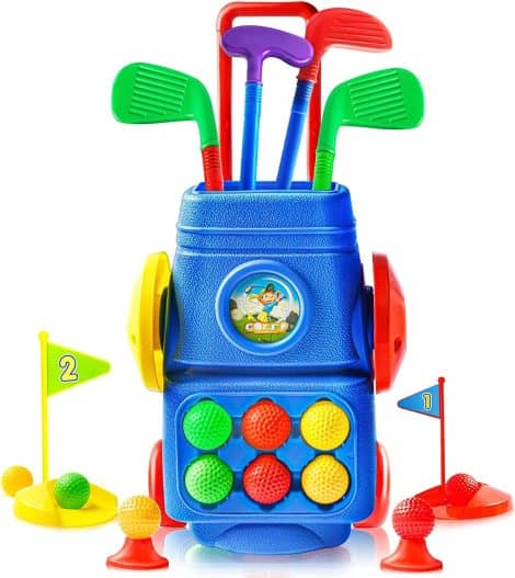 Ensemble de jouets de golf adapté aux tout-petits, jeu de golf pour enfants avec accessoires et trou d’entraînement. Idéal pour jouer en intérieur ou en extérieur !