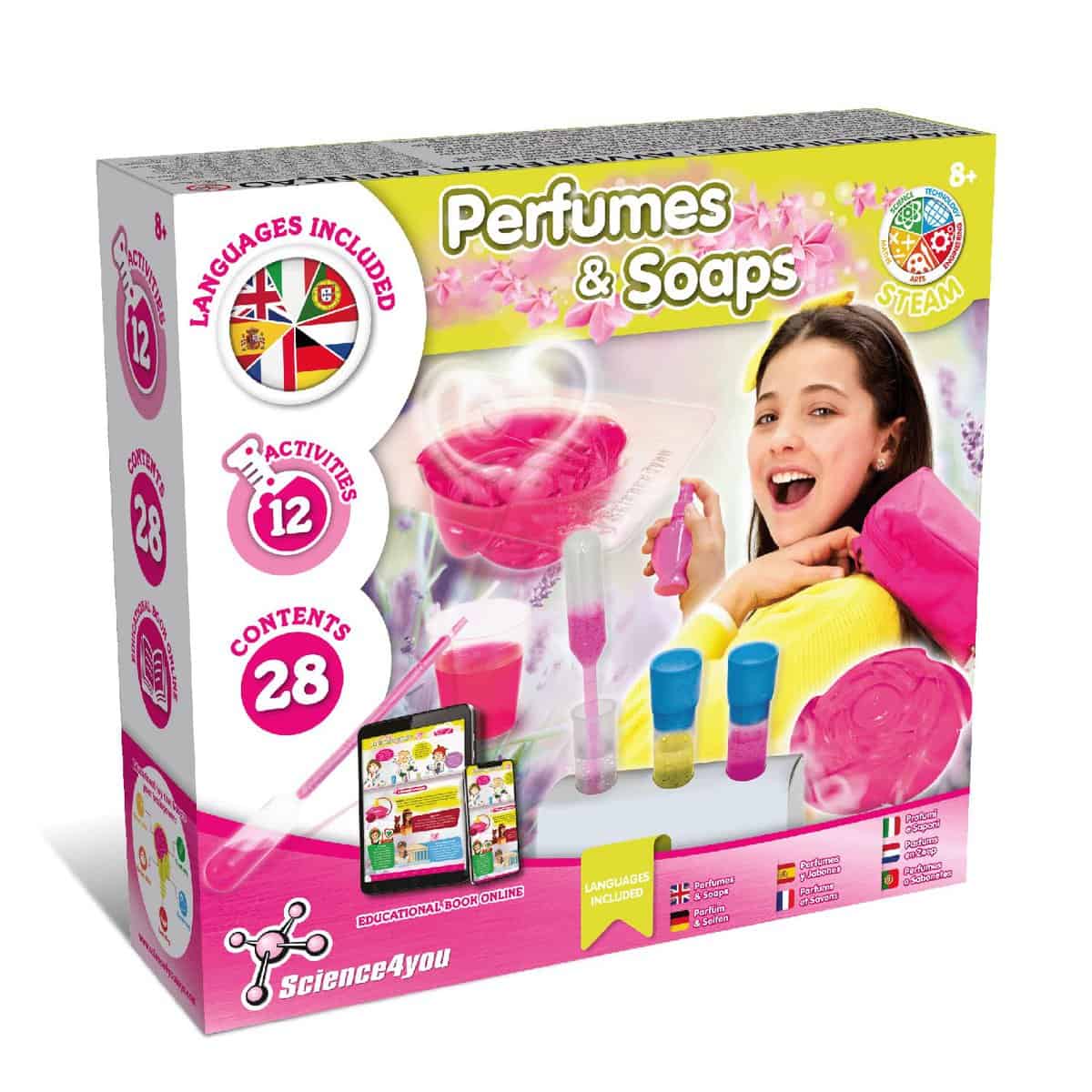 Science4you Parfums et Savons - Kit Éducatif de Sciences et Jeu avec Kit de Fabrication de Savon et de Parfums pour Enfant - Jeu Educatif pour 7 8 9+ Ans avec Activite Manuelle pour Enfants