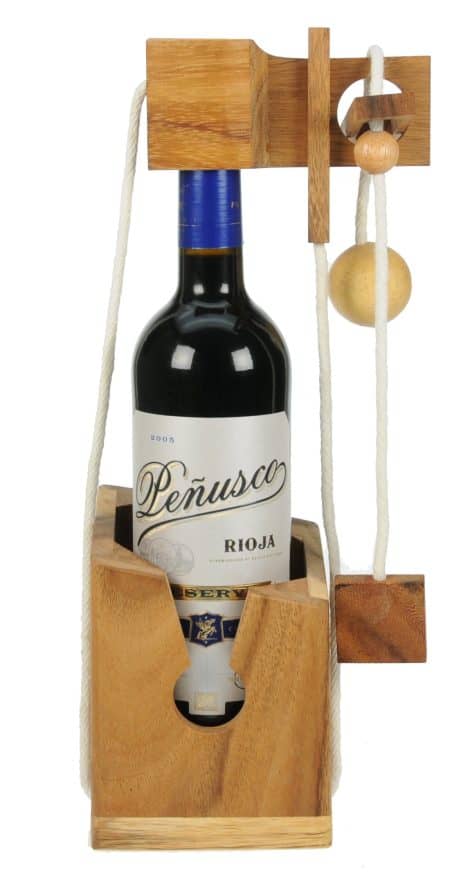 Jeu de puzzle en bois pour bouteille de vin : Coffret cadeau original pour adultes.