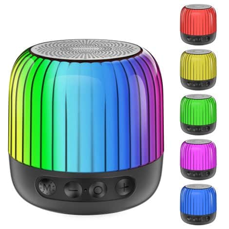 Haut-Parleur Bluetooth avec Lumière, Lampe de Nuit et de Chevet Multicolore, Autonomie 12h, Cadeau idéal pour enfants et ados.