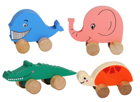 Jouets en bois TOWO pour Tout-Petits – Animaux à roues – Jouet sensoriel pour bébés de 12 mois.